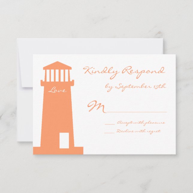 OSA kort för Beach Wedding i Nautical Lighthouse (Framsida)