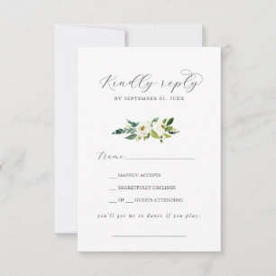 OSA kort för begäran om elegant White Blommigt Sån