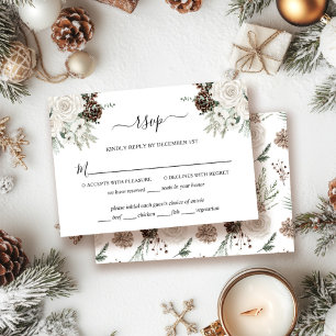 OSA kort för Blommigt elegant Winter Wedding