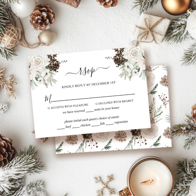 OSA kort för Blommigt elegant Winter Wedding (Skapare uppladdad)