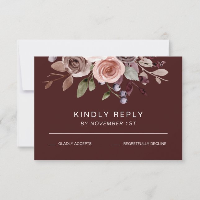 OSA kort för elegant-Blommigt-bröllop (Framsida)