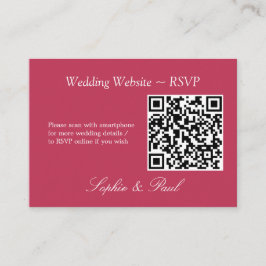 OSA kort för elegant Carmine Magenta QR-kod Webbpl