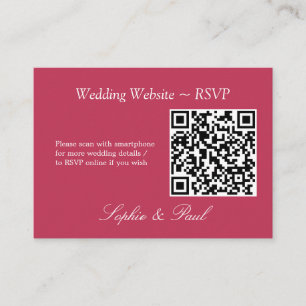 OSA kort för elegant Carmine Magenta QR-kod Webbpl