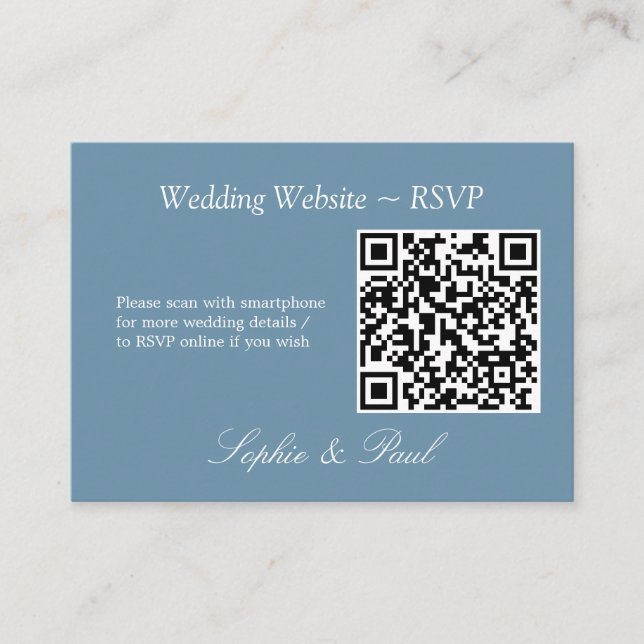 OSA kort för elegant Dusty Blue QR Code-webbplats (Framsida)