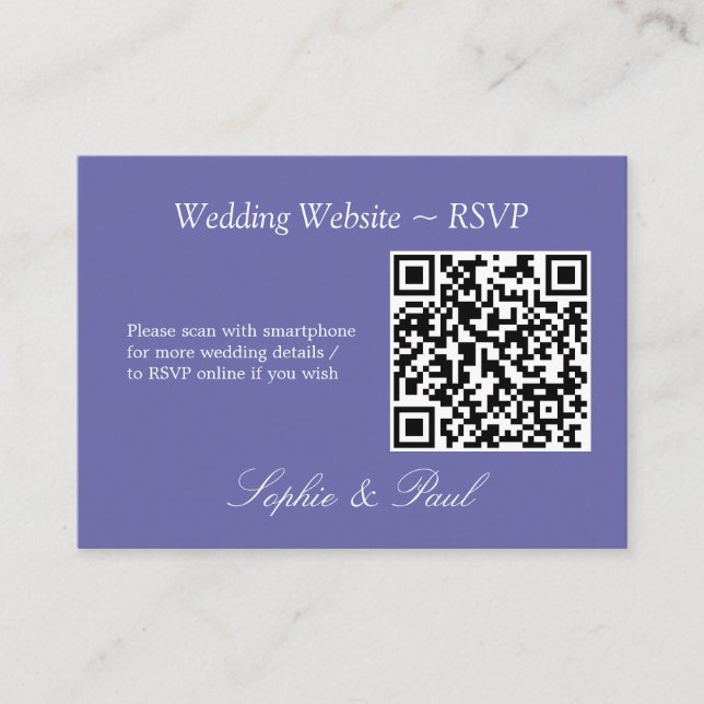 OSA kort för elegant Lavender QR-kodwebbplats (Framsida)