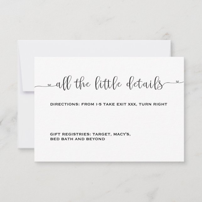 OSA kort för enkel minimal bröllopsinbjudan (Framsida)