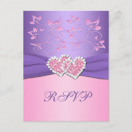 OSA kort för Gått med rosa och Lila Blommigt