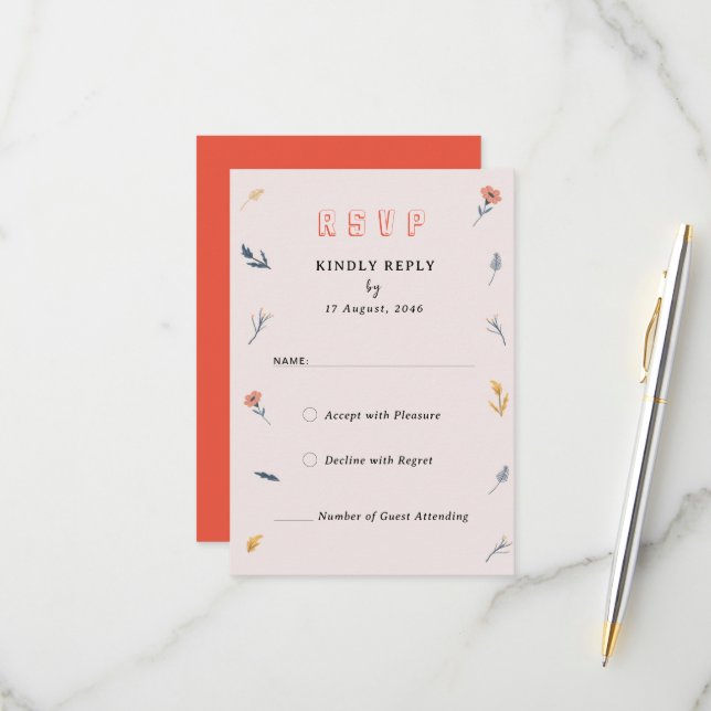 OSA kort för inbjudan till bröllopsinbjudan till g (Fram/Back In Situ)