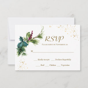 OSA kort för jul Evergreen Holly Winter Wedding