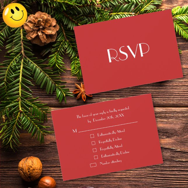 OSA kort för Julfest av julgranar i Anpassningsbar (Funny Custom Christmas Holiday Party RSVP Card)