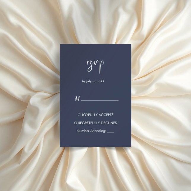 OSA kort för marinblå minimalistisk modern elegant (Skapare uppladdad)