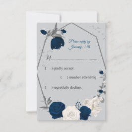 OSA kort för marint blått och vitt grått