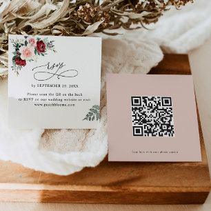 OSA kort för QR-kod Blommigt Bröllop Online