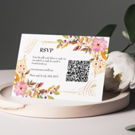 OSA kort för QR-kod för Vår Blommigt