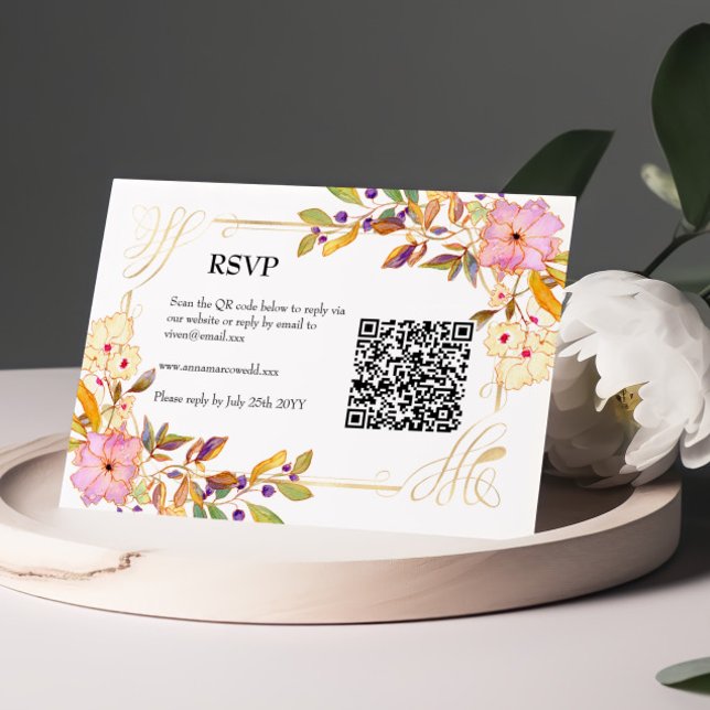 OSA kort för QR-kod för Vår Blommigt (Skapare uppladdad)
