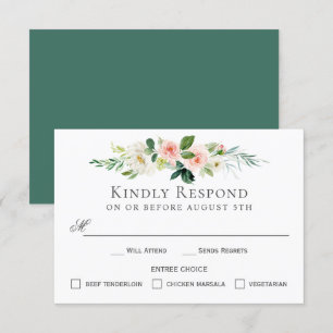 OSA kort för  Rosa Blommigt med Entree Choices