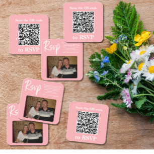 OSA kort för Rosa-foto QR-kodrundade hörn