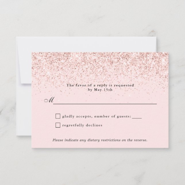 OSA kort för  Rosa Glitter Konfetti Personlig (Framsida)