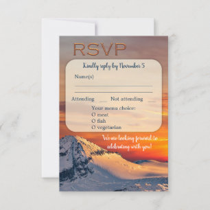 OSA kort för soluppsberg Winter Wedding Menu