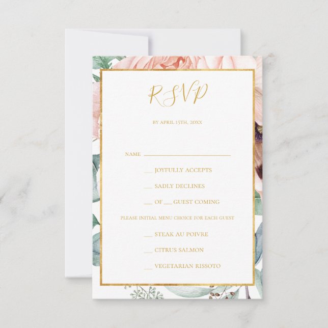 OSA kort för val av  Blommigt Garden Menu (Framsida)