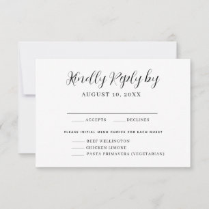 OSA kort för val av elegant Calligraphy-meny
