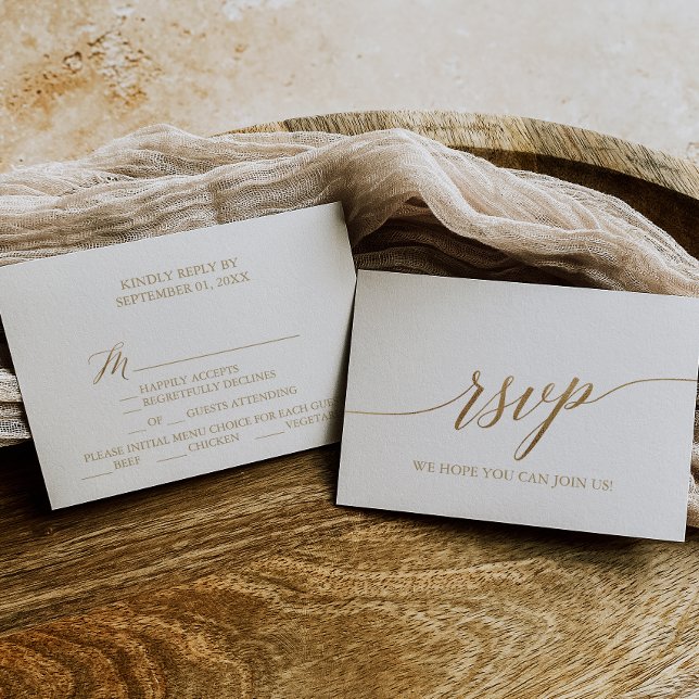 OSA kort för val av elegant-Guld Calligraphy-meny (Skapare uppladdad)