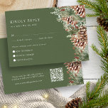 OSA kort grönt Winter<br><div class="desc">Se till att det finns en smidig planering processaa med vår Grönt Winter-OSA kort,  med måltider för dina gäster. Som en del av "Elegant Winter Pinecone Greenery Bröllop Suite" är detta kort designat med handmålad grej och gräs boughs,  vilket ger ett sammanhängande och elegant tillägg till ditt bröllop-kontor.</div>