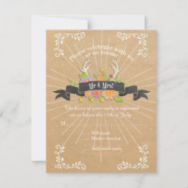 OSA kort Hjort Antler WildblommStarburst Rustic