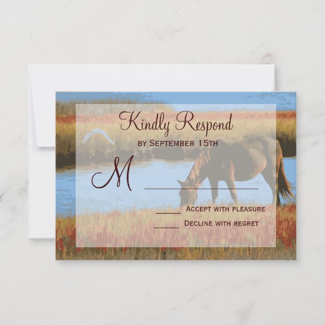 OSA kort Hösthorse Rustic Landsbyggsbröllop (Framsida)