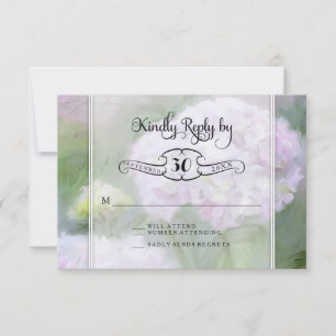 OSA kort Hydrangea Garden Flowers Typography