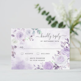 OSA kort Lavender Lila Watercolor Blommigts