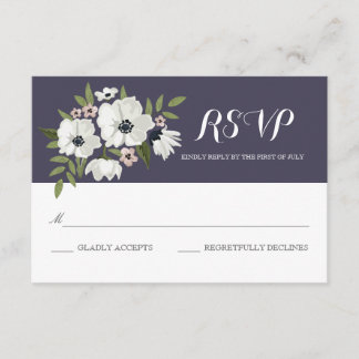 OSA kort med stor Blommigt - lila