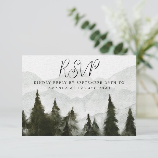 OSA kort Misty Forest Baby Shower (Stående Fram)