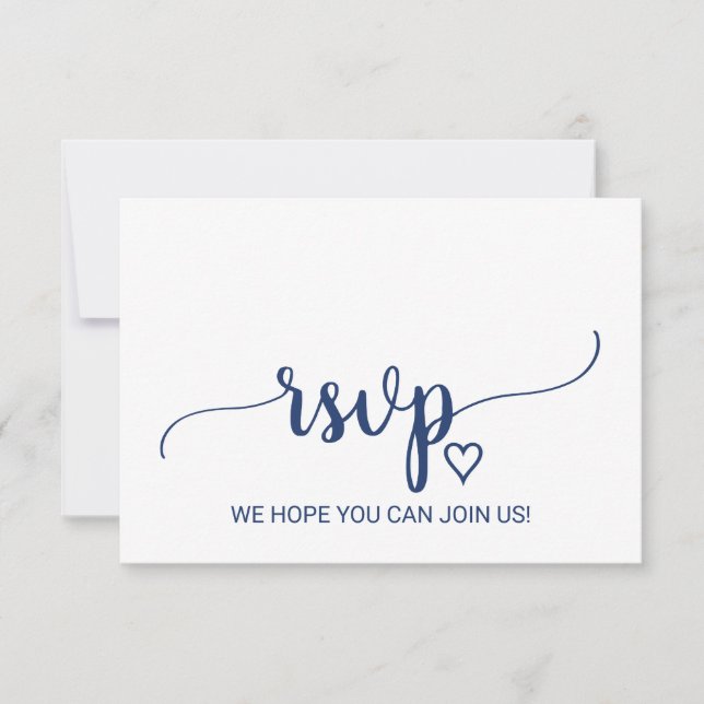 OSA kort Navy Blue Simple Calligraphy Menu Choice (Framsida)