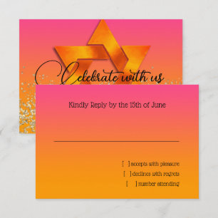OSA kort Orange till Rosa Ombre med Star