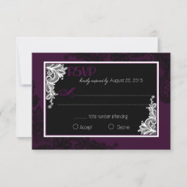 OSA kort Plum White och Black Snöre Elegant