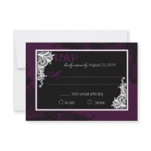 OSA kort Plum White och Black Snöre Elegant