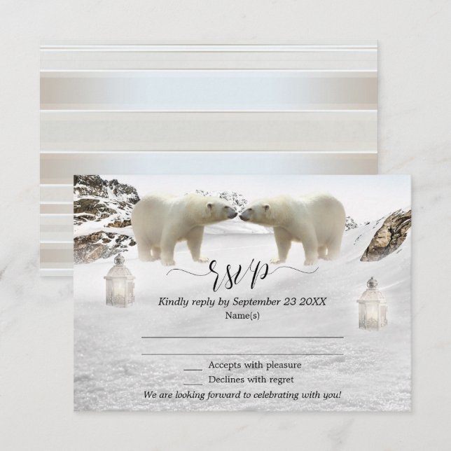OSA kort polar Bear Winter Wedding (Fram/baksida)