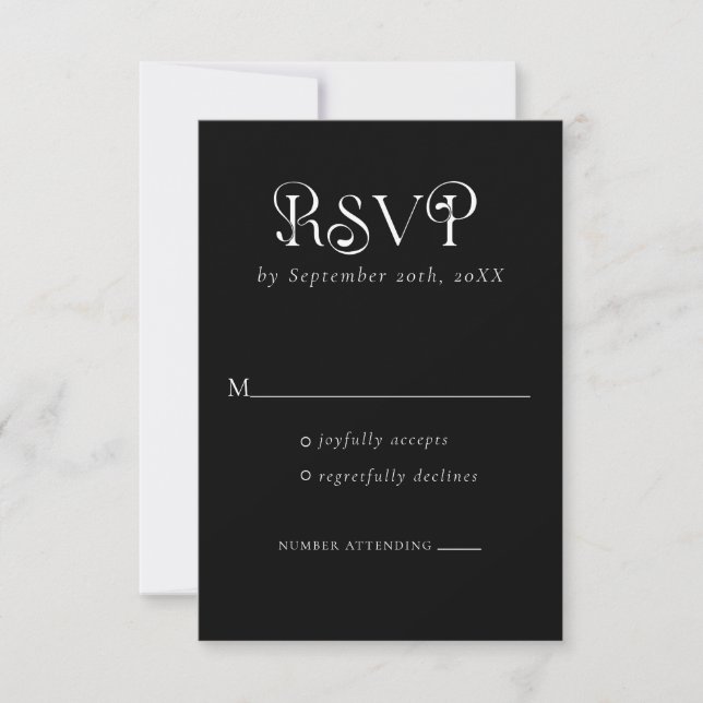 OSA kort Retro Typography Black (Framsida)