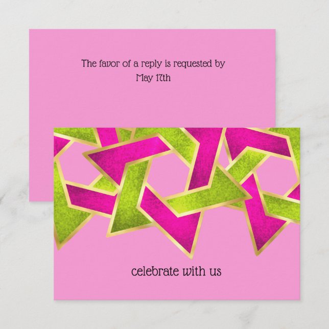 OSA kort Rosa Grönt David stjärna (Fram/baksida)