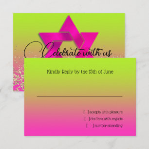 OSA kort Rosa till Grönt Ombre med Star