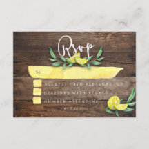OSA KORT | Rustic Wood Lemon Watercolor Bröllop