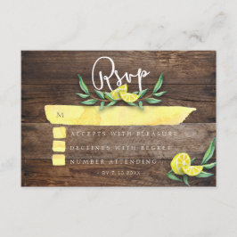 OSA KORT | Rustic Wood Lemon Watercolor Bröllop