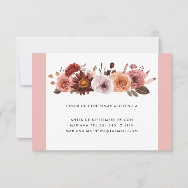 OSA kort Spanska, , Rosa och Burgundy-Blommigt (Framsida)