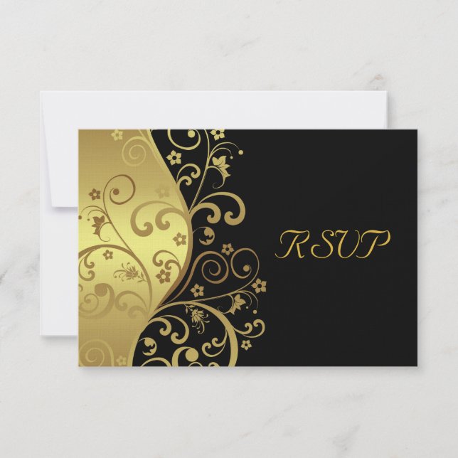 OSA kort—Svart och Guld Swirls (Framsida)