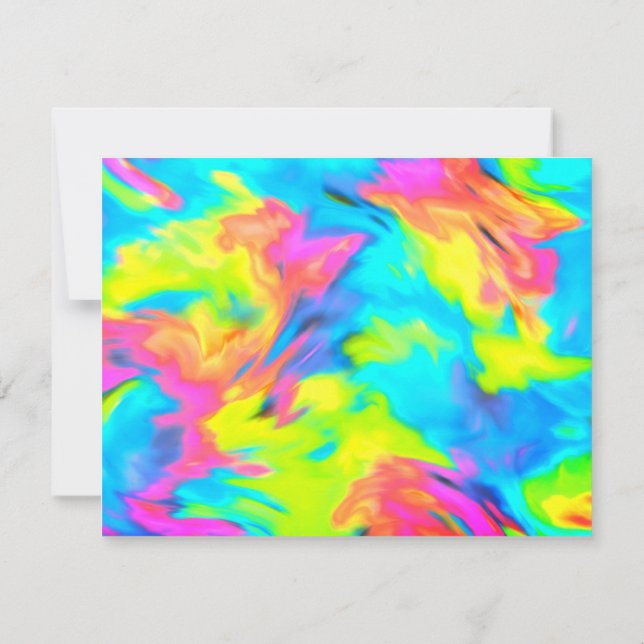 OSA kort Turcoise Blue Lime Rosa Tie Dye (Baksida)
