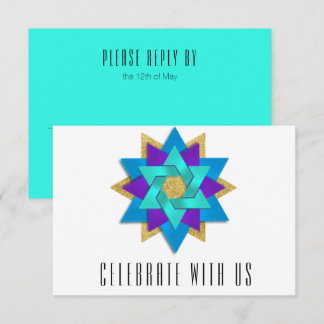 OSA kort Turkos Blue Aqua Lila Star Flower