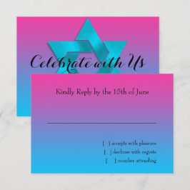 OSA kort Turkos till Rosa Ombre med Star