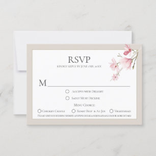 OSA kort Val av Magnolia Blooms Menu Choice