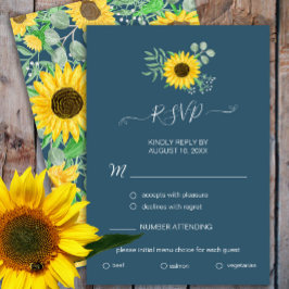 OSA kort Watercolor SunblommBlue Menu Choice